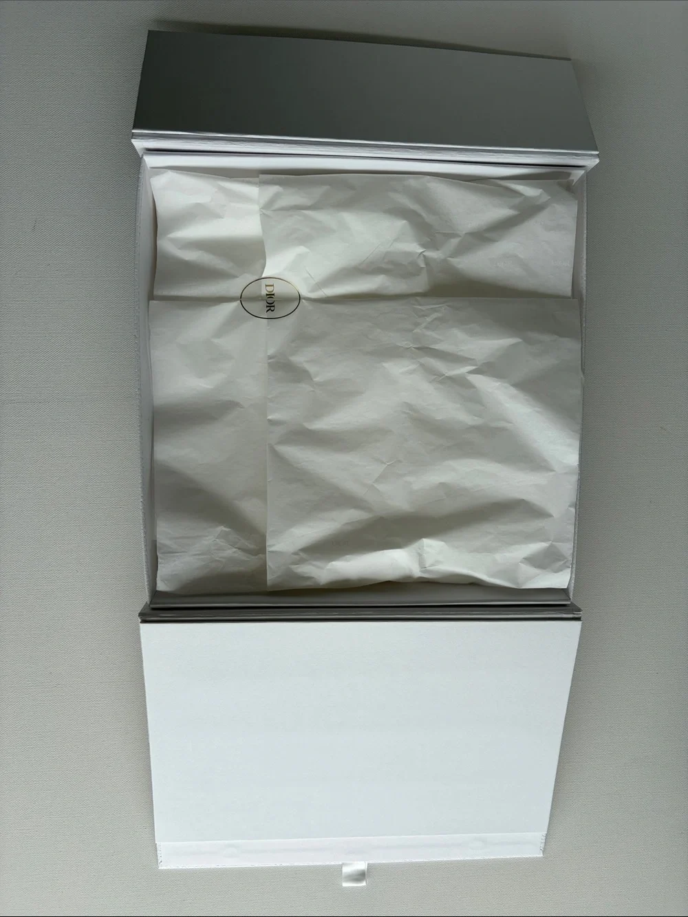Dior Textured White Presentation Box with Gold Logo
